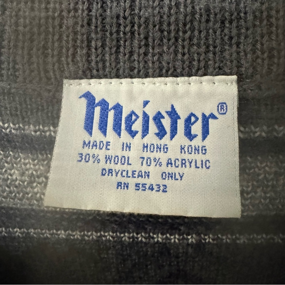 MEISTER Vintage Ski Sweater Half Zip Wool Blend Nordic Fair Isle Warm Winter XL - Picture 2 of 14